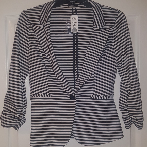 Poetry Jackets & Blazers - Poetry Black & White Striped Blazer Poetry Jackets & Blazers - Poetry Black & White Striped Blazer